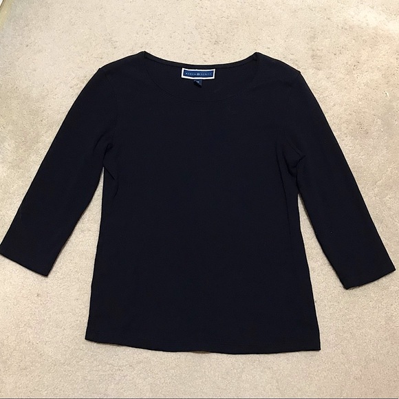 🆕🔥KAREN SCOTT BEAUTIFUL BLACK 3/4 SLEEVE SUPER SOFT DRESS SHIRT OR CASUAL NWOT - Picture 1 of 4